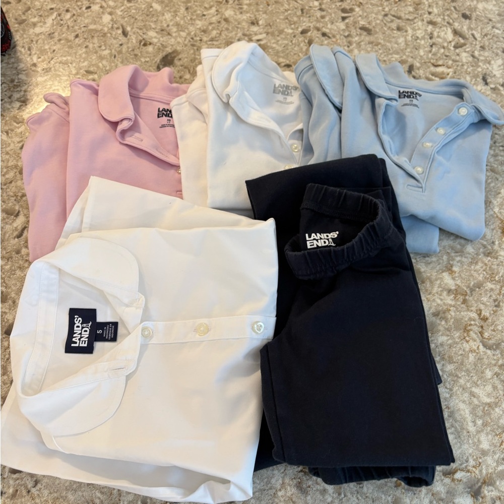 Lands' End Kids' Button Down Shirts - White, Pink, Blue, Black